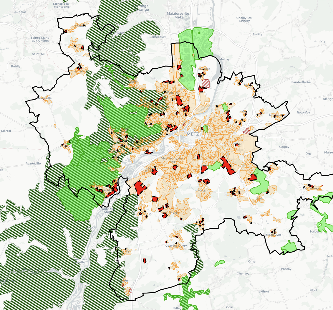 Carte sur l'impact du PLUi sur les ZNIEFF autours de la métropole cover